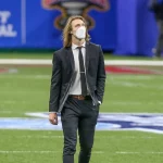 January 1, 2021: Clemson starting quarterback Trevor Lawrence (16) walks the field before the Allstate Sugar Bowl Classi