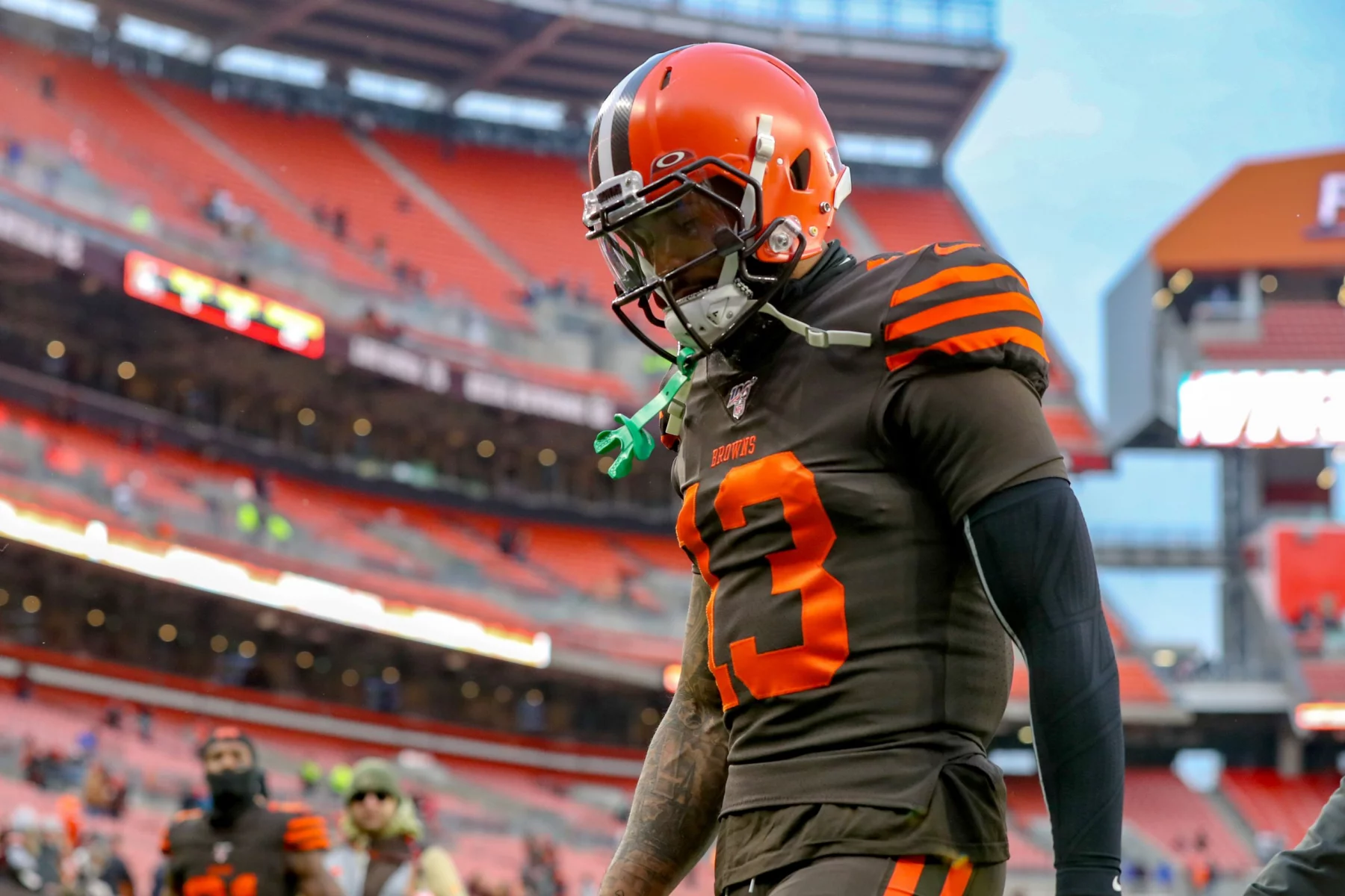 CLEVELAND, OH - DECEMBER 08: Cleveland Browns wide receiver Odell Beckham Jr. (13) leaves the field following the Nation