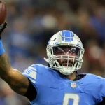 San Francisco 49ers vs Detroit Lions Detroit Lions outside linebacker Jamie Collins (8) celebrates after carrying the ba