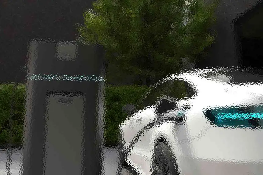 Ein weißes Elektroauto ist an eine Ladestation angeschlossen. Die Station ist dunkelgrau und hat eine digitale Anzeige. Im Hintergrund ist ein grüner Busch zu sehen, und die Szene lässt an eine städtische oder Wohnumgebung denken. Das Bild hat einen strukturierten, gemalten Effekt. Diese Beschreibung wurde mit der FootballR KI automatisch generiert.
