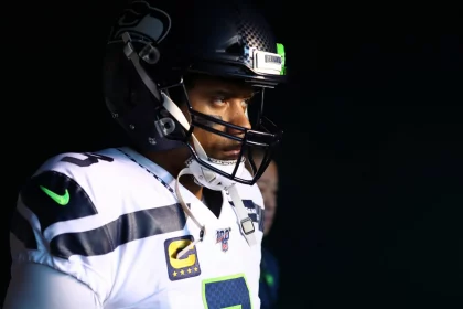 PHILADELPHIA, PA - JANUARY 05: Seattle Seahawks Quarterback Russell Wilson (3) enters the field before the NFL, America