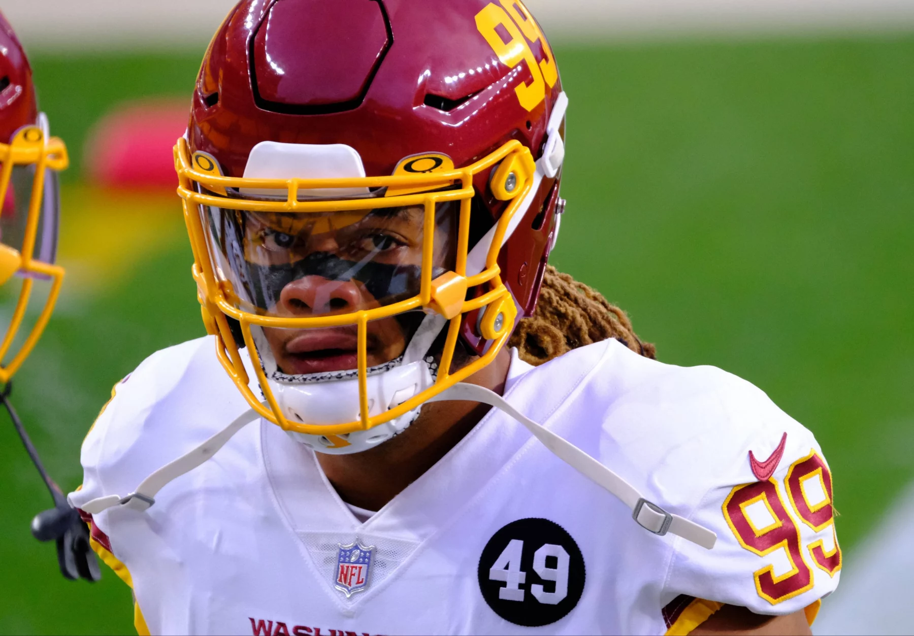 December 7th, 2020: Chase Young 99 during the Pittsburgh Steelers vs The Washington Football Team game at Heinz Field in