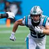September 19, 2021: Carolina Panthers running back Christian McCaffrey (22) runs on first down against the New Orleans S