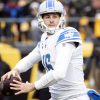 Detroit Lions quarterback Jared Goff (16) steps back to pass in the first quarter against the Pittsburgh Steelers at He