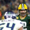 November 14, 2021: Green Bay Packers quarterback Aaron Rodgers (12) signals during the NFL, American Football Herren, US