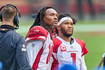 SAN FRANCISCO, CA - SEPTEMBER 13: Arizona Cardinals quarterback Kyler Murray (1) and Arizona Cardinals wide receiver DeA