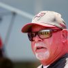 May 25, 2021, TAMPA, Florida, USA: Tampa Bay Buccaneers head coach Bruce Arians attends a team practice on Tuesday, May