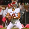 October 16, 2021: Alabama Crimson Tide quarterback Bryce Young (9) looks for a receiver during the NCAA, College League,