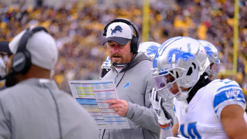 November 14th, 2021: Head Coach Dan Campbell during the Pittsburgh Steelers vs Detroit Lion game at Heinz Field in Pitts