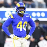 INGLEWOOD, CA - DECEMBER 05: Los Angeles Rams Linebacker Von Miller (40) looks on during the NFL, American Football Herr