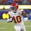 December 16, 2021 Kansas City Chiefs wide receiver Tyreek Hill (10) carries the ball after making a catch during the NFL