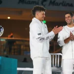 MIAMI, FL - JANUARY 27: San Francisco 49ers QB Jimmy Garoppolo (10, r.) and Kansas City Chiefs Pat Mahomes (15) during