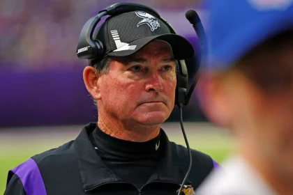 MINNEAPOLIS, MN - AUGUST 14: Minnesota Vikings Head Coach Mike Zimmer looks on during a preseason game between the Minn