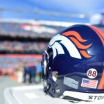 Justin Strnad, CO - DECEMBER 12: A decal of the number 88 in honor of Denver Broncos former wide receiver Demaryius Thomas is s