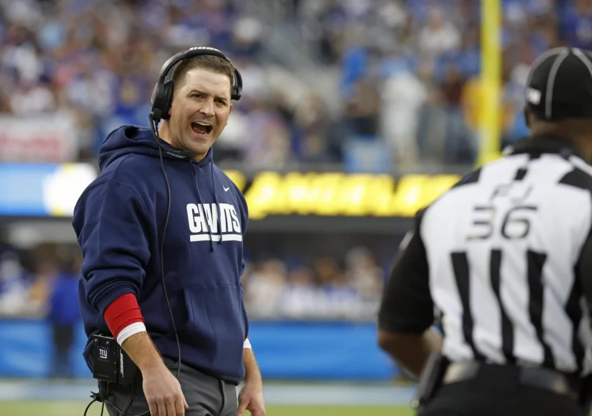 December 12, 2021 New York Giants head coach Joe Judge argues a call during the NFL, American Football Herren, USA game