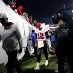 January 23, 2022, TAMPA, Florida, USA: Tampa Bay Buccaneers offensive coordinator Byron Leftwich, left, and quarterback