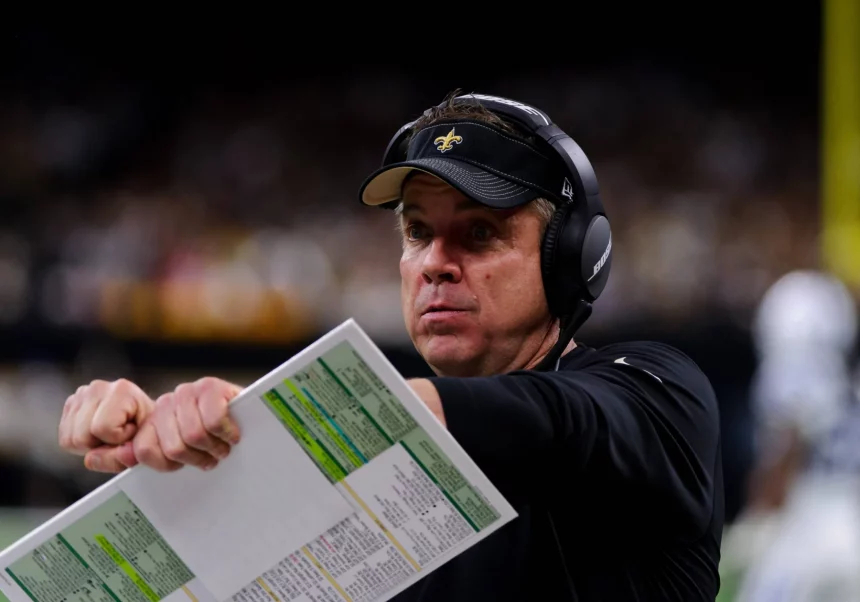 December 16 2019: New Orleans Saints head coach Sean Payton calls plays during the 1st half of the