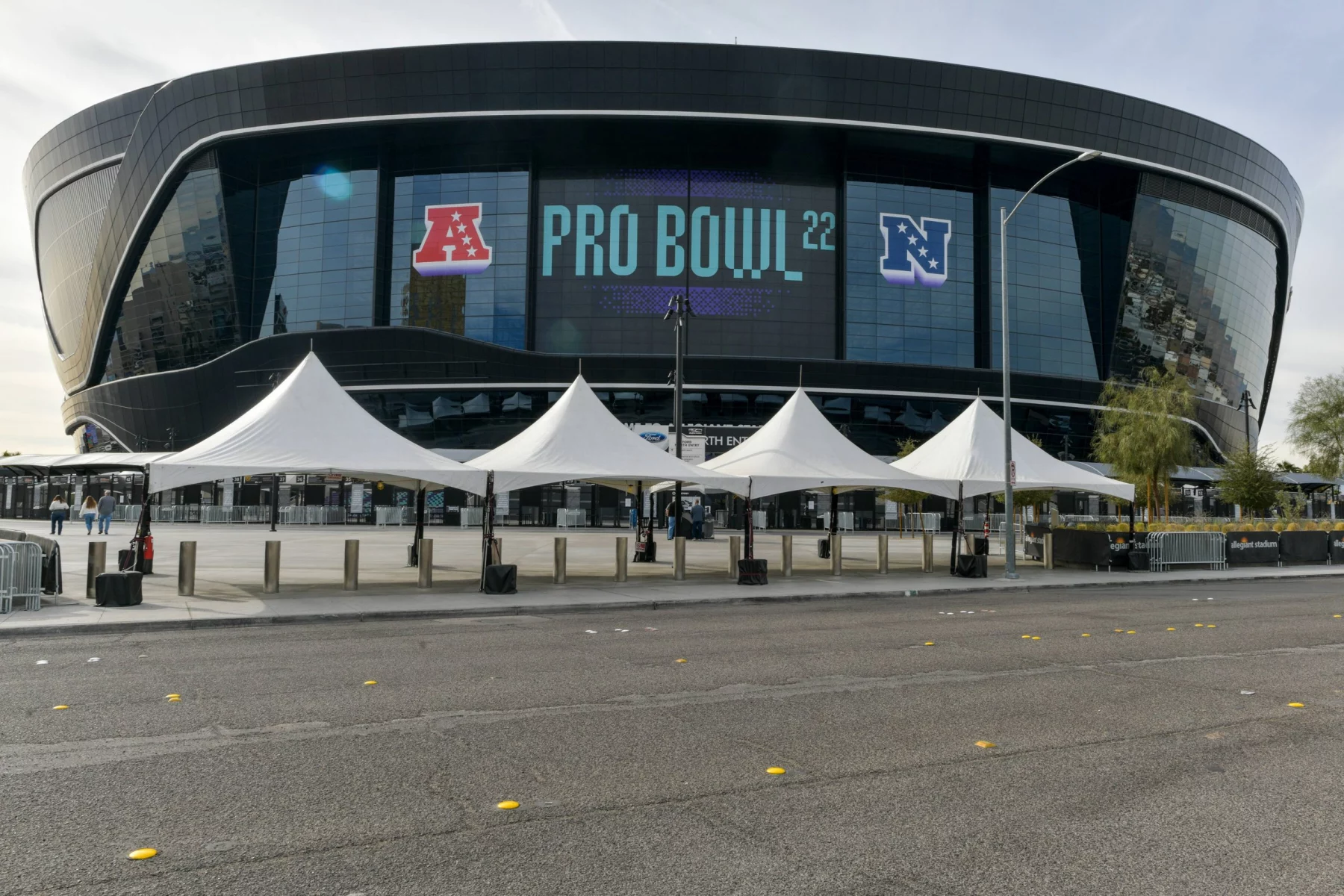 LAS VEGAS, NV - JANUARY 31: View of Allegiant Stadium home of the 2022 NFL Pro Bowl in Las Vegas, Nevada on January 31,