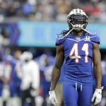 LAS VEGAS, NV - FEBRUARY 06: New Orleans Saints running back Alvin Kamara (41) walks onto the field during the 2022 Pro