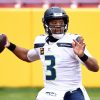 Seattle Seahawks quarterback Russell Wilson (3) looks to pass againt the Washington Football Team at FedEx Field in Lan