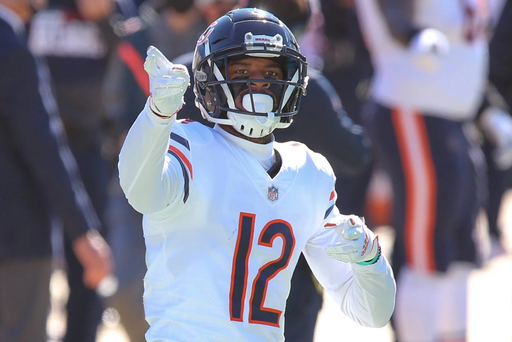 JACKSONVILLE, FL - DECEMBER 27: Chicago Bears Wide Receiver Allen Robinson (12) reacts after a play during the game bet