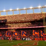 DENVER, CO - DECEMBER 19: A general view after a Denver Broncos touchdown during a game between the Denver Broncos and the Cincinnati Bengals at Empower Field at Mile High on December 19, 2021 in Denver, Colorado. Photo by Dustin Bradford/Icon Sportswire NFL, American Football Herren, USA DEC 19 Bengals at Broncos Icon132211219245