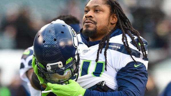 May 05, 2020: FILE: Free-agent running back MARSHAWN LYNCH says his agent has been in discussions with the Seahawks about a potential return to Seattle. PICTURED: JAN 05, 2020, Philadelphia, Pennsylvania, USA: Seattle Seahawks running back Marshawn Lynch (24) warms up prior to the NFC wild card matchup between the Seattle Seahawks and the Philadelphia Eagles at Lincoln Financial Field in Philadelphia, PA. Marshawn Lynch in Talks on Return with Seahawks - ZUMAcjm_ 20200105_zaf_cjm_055 Copyright: xJohnxMiddlebrookx