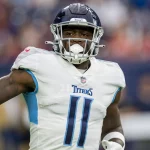January 9, 2022: Tennessee Titans wide receiver A.J. Brown 11 prepares for a play during the 1st quarter of an NFL, American Football Herren, USA football game between the Tennessee Titans and the Houston Texans at NRG Stadium in Houston, TX. .. /CSM Houston U.S. - ZUMAc04_ 20220109_zaf_c04_046 Copyright: xTraskxSmithx