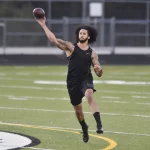 RIVERDALE, GA - NOVEMBER 16: Former NFL, American Football Herren, USA quarterback Colin Kaepernick goes through a seri