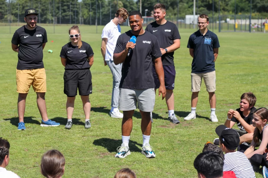 ; NFL Flag Football Programms mit Aaron Donkor am 22.06.2022, Duesseldorf. Foto: Kenny Beele