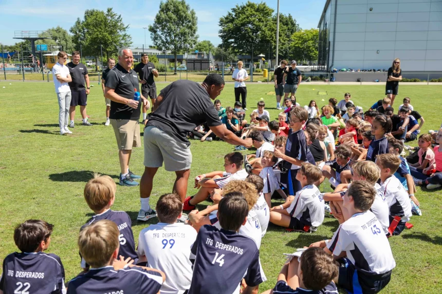 ; NFL Flag Football Programms mit Aaron Donkor am 22.06.2022, Duesseldorf. Foto: Kenny Beele