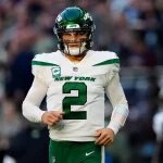 Mandatory Credit: Photo by Dave Shopland/Shutterstock (12530063br) Zach Wilson New York Jets quarterback (2) Atlanta Fal