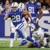 January 2, 2022, Indianapolis, Indiana, U.S: Indianapolis Colts running back Jonathan Taylor (28) breaks free on a run