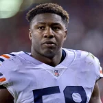 CHICAGO, IL - DECEMBER 20: Chicago Bears inside linebacker Roquan Smith 58 looks on during a game between the Chicago Bears and the Minnesota Vikings on December 20, 2021, at Soldier Field in Chicago, IL. Photo by Robin Alam/Icon Sportswire NFL, American Football Herren, USA DEC 20 Vikings at Bears Icon164211220236