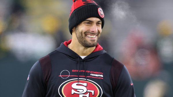 January 22, 2022: San Francisco 49ers quarterback Jimmy Garoppolo 10 during the NFL, American Football Herren, USA divisional playoff football game between the San Francisco 49ers and the Green Bay Packers at Lambeau Field in Green Bay, Wisconsin. /CSM Green Bay United States of America - ZUMAc04_ 20220122_zaf_c04_452 Copyright: xDarrenxLeex