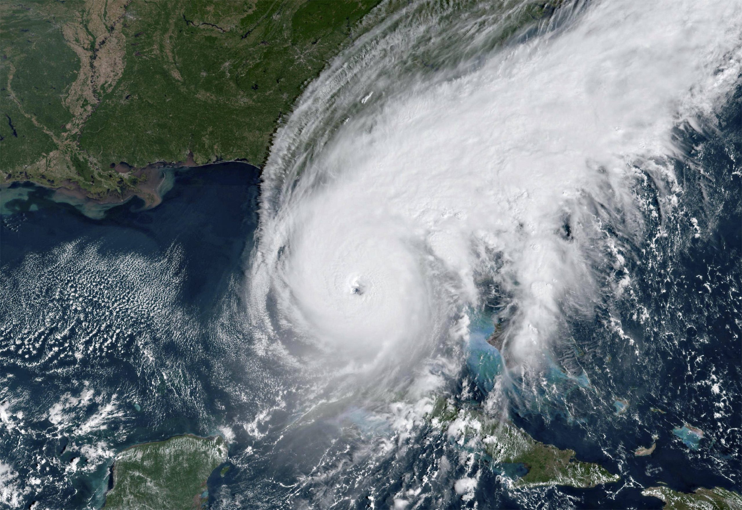 September 28, 2022, NASA EOSDIS, EARTH ORBIT: View of Hurricane Ian as the eye wall comes ashore at Fort Meyers Florida on the west coast of Florida as a Category 4 dangerous storm as seen from the NASA EOSDIS satellite, September 28, 2022 in Earth Orbit. NASA EOSDIS EARTH ORBIT - ZUMAp138 20220928_zaa_p138_028 Copyright: xEosdis/Nasax