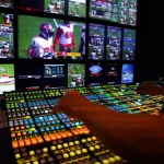 January 16, 2022, Tampa, Florida, USA: NFL, American Football Herren, USA on FOX producer Richie Zyontz and Director Rich Russo and over a dozen behind the scenes crews run the over 23 cameras, graphics, replays and field crews for the television coverage inside the Fox Sports production trailer during the Wildcard Playoff between the Tampa Bay Buccaneers and the Philadelphia Eagles on Sunday, Jan. 16, 2022 in Tampa. Tampa USA - ZUMAs70_ 0147921071st Copyright: xLuisxSantanax