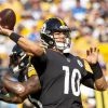 Pittsburgh Steelers quarterback Mitch Trubisky 10 throws in the first quarter against the Detroit Lions at Acrisure Stadium on Sunday, August 28, 2022 in Pittsburgh PUBLICATIONxINxGERxSUIxAUTxHUNxONLY PIT2022082808 ARCHIExCARPENTER