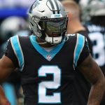 CHARLOTTE, NC - NOVEMBER 21: D.J. Moore 2 wide receiver of Carolina during an NFL, American Football Herren, USA football game between the Washington Football Team and the Carolina Panthers on November 21, 2021, at Bank of America Stadium in Charlotte, N.C. Photo by John Byrum/Icon Sportswire NFL: NOV 21 Washington Football Team at Panthers Icon211121031