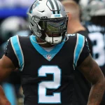 CHARLOTTE, NC - NOVEMBER 21: D.J. Moore 2 wide receiver of Carolina during an NFL, American Football Herren, USA football game between the Washington Football Team and the Carolina Panthers on November 21, 2021, at Bank of America Stadium in Charlotte, N.C. Photo by John Byrum/Icon Sportswire NFL: NOV 21 Washington Football Team at Panthers Icon211121031