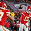October 2, 2022, Tampa, Florida, USA: Kansas City Chiefs quarterback Patrick Mahomes 15 throws a pass to Kansas City Chiefs tight end Travis Kelce 87, while being pressured by the Tampa Bay Buccaneers during the second quarter at Raymond James Stadium in Tampa on Sunday, Oct. 2, 2022. Tampa USA - ZUMAs70_ 0170323273st Copyright: xJeffereexWoox