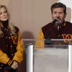 NFL, American Football Dan Snyder, USA Washington Football Team press conference, PK, Pressekonferenz Feb 2, 2022 Landover, MD, USA Washington Commanders co-owner Dan Snyder speaks as co-owner Tanya Snyder L listens during a press conference revealing the Commanders as the new name for the formerly named Washington Football Team at FedEx Field. Mandatory Credit: Geoff Burke-USA TODAY Sports, 02.02.2022 08:36:19, 17604883, FedEx Field, NFL, Dan Snyder, Washington Football Team PUBLICATIONxINxGERxSUIxAUTxONLY Copyright: xGeoffxBurkex 17604883