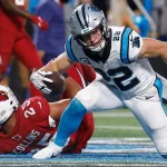 October 21, 2022: Carolina Panthers running back Christian McCaffrey 22 scores a touchdown against Arizona on Oct. 2, 2022. McCaffrey ranks fourth in the NFL, American Football Herren, USA in yards from scrimmage this season, with 670 in six games. - ZUMAm67_ 0171067403st Copyright: xAlexxSlitzx