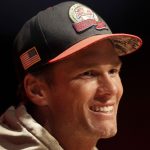 Tampa Bay Buccaneers quarterback Tom Brady attends a news conference after a practice session in Munich, Germany, Friday, Nov. 11, 2022. The Tampa Bay Buccaneers are set to play the Seattle Seahawks in an NFL game at the Allianz Arena in Munich on Sunday. (AP Photo/Matthias Schrader)