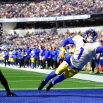 Allen Robinson, NFL, American Football Herren, USA Atlanta Falcons at Los Angeles Rams Sep 18, 2022 Inglewood, California, USA Los Angeles Rams wide receiver Allen Robinson II 1 misses catching a pass for a touchdown ahead of Atlanta Falcons cornerback Darren Hall 34 during the second half at SoFi Stadium. Inglewood SoFi Stadium California USA, EDITORIAL USE ONLY PUBLICATIONxINxGERxSUIxAUTxONLY Copyright: xGaryxA.xVasquezx 20220918_gav_sv5_135