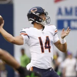 NFL, American Football Herren, USA Chicago Bears at Seattle Seahawks, Aug 18, 2022 Seattle, Washington, USA Chicago Bears quarterback Nathan Peterman 14 passes against the Seattle Seahawks during the fourth quarter at Lumen Field. Mandatory Credit: Joe Nicholson-USA TODAY Sports, 18.08.2022 19:39:21, 18890844, Chicago Bears, NPStrans, Nathan Peterman, NFL, Lumen Field, Seattle Seahawks PUBLICATIONxINxGERxSUIxAUTxONLY Copyright: xJoexNicholsonx 18890844