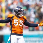NFL, American Football Herren, USA Denver Broncos at Jacksonville Jaguars, Sep 19, 2021 Jacksonville, Florida, USA Denver Broncos linebacker Bradley Chubb 55 reacts against the Jacksonville Jaguars at TIAA Bank Field. Mandatory Credit: Mark J. Rebilas-USA TODAY Sports, 19.09.2021 10:46:25, 16807670, TIAA Bank Field, Jacksonville Jaguars, Denver Broncos, NFL, Bradley Chubb PUBLICATIONxINxGERxSUIxAUTxONLY Copyright: xMarkxJ.xRebilasx 16807670