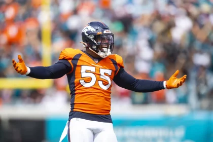NFL, American Football Herren, USA Denver Broncos at Jacksonville Jaguars, Sep 19, 2021 Jacksonville, Florida, USA Denver Broncos linebacker Bradley Chubb 55 reacts against the Jacksonville Jaguars at TIAA Bank Field. Mandatory Credit: Mark J. Rebilas-USA TODAY Sports, 19.09.2021 10:46:25, 16807670, TIAA Bank Field, Jacksonville Jaguars, Denver Broncos, NFL, Bradley Chubb PUBLICATIONxINxGERxSUIxAUTxONLY Copyright: xMarkxJ.xRebilasx 16807670