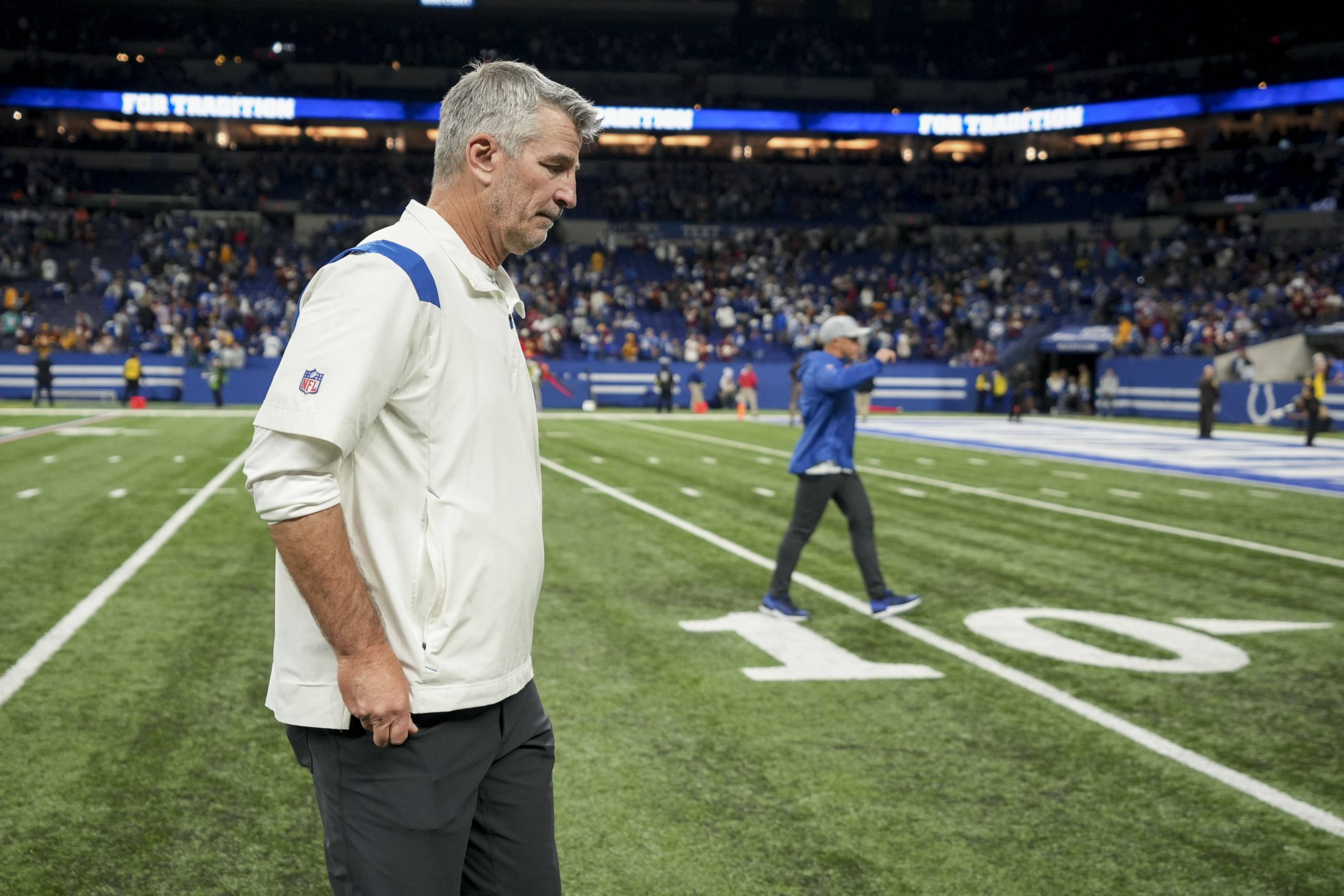 NFL, American Football Herren, USA Washington Commanders at Indianapolis Colts Oct 30, 2022 Indianapolis, Indiana, USA Indianapolis Colts head coach Frank Reich walks off the field after losing to the Washington Commanders 17-16 during a game against the Washington Commanders at Lucas Oil Stadium. Indianapolis Lucas Oil Stadium Indiana USA, EDITORIAL USE ONLY PUBLICATIONxINxGERxSUIxAUTxONLY Copyright: xJennaxWatsonx 20221030_JAB_xt8_017
