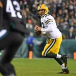 NFL, American Football Herren, USA Green Bay Packers at Philadelphia Eagles Nov 27, 2022 Philadelphia, Pennsylvania, USA Green Bay Packers quarterback Aaron Rodgers 12 looks for a receiver against the Philadelphia Eagles during the second quarter at Lincoln Financial Field. Philadelphia Lincoln Financial Field Pennsylvania USA, EDITORIAL USE ONLY PUBLICATIONxINxGERxSUIxAUTxONLY Copyright: xEricxHartlinex 20221127eh_se7_1771